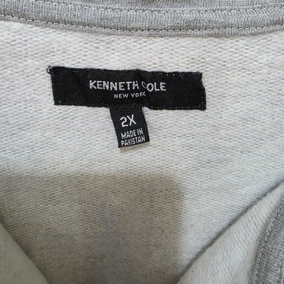 Kenneth Cole Men’s Zip Up Hoodie 2X Gray Full Zip Sweatshirt NWT Casual - Picture 2 of 11